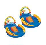 美国代购 泳池水上玩具设施 卡通充气儿童彩虹环座椅戏水玩具