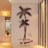 亚克力3d立体墙贴客厅卧室餐厅玄关背景墙现代简约椰树墙面装饰品