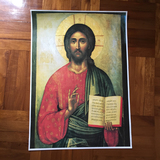 天主教耶稣圣像画像 东方礼仪耶稣画像 纸质画 50*70大张挂壁画