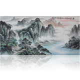 中国画山水画纯手绘原稿办公室客厅挂画真迹横幅四尺画芯源远流长