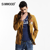 Simwood2016春装新款连帽休闲男士修身夹克欧美简约中长款外套