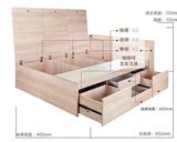 板式床 单人双人床 简易简约储物床1.5 1.8 1.2米多功能床带抽屉