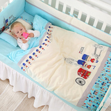 婴儿床上用品纯棉套件春夏秋薄款可拆卸儿童床四件套宝宝床围防撞