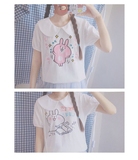 【kanahei】蜜糖酱定制。日系可爱娃娃领软妹风闺蜜装少女短袖T恤