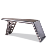 斯丁诺美式复古办公桌 实木办公桌 金属包裹桌子太空铝写字台