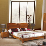 中格高端实木床白蜡木1.8米大床现代中式卧室家具双人床储物婚床