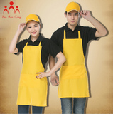 韩版一体式围裙长袖防水厨房成人罩衣反穿衣罩卡通带袖围裙包邮