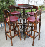 批发现货 实木酒吧桌椅 咖啡桌椅套件 高脚桌椅碳烧 酒吧椅 吧椅