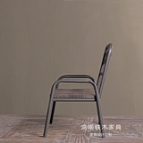 美式乡村铁艺实木Loft做旧巴黎花园摄影摆设椅餐椅休闲椅双人椅子