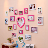现代简约照片墙 客厅相框墙欧式挂墙组合韩式婚房相片墙心形创意