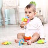 铃套装 0-1岁婴儿磨牙棒 宝宝咬咬乐玩具3-6-12个月新生儿牙胶摇