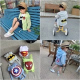 2016韩版夏季男童装卡通个性时尚防晒外套外贸宝宝连帽空调衫上衣