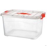 加厚食品级整理箱透明收纳箱塑料盒子有盖大号小号手提储物箱包邮