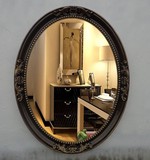 新品古铜色欧式美式椭圆形镜壁挂镜卫浴镜浴室镜梳妆镜化妆镜子饰
