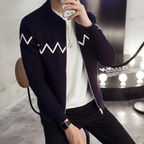 辛都秋装新款男士外套休闲运动卫衣青年男学生流行韩版针织夹克衫