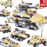 军事积木玩具模型益智拼装6合1变形猎豹军团坦克儿童3-6-10岁男孩