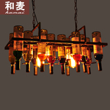 loft复古工业风铁艺酒瓶吊灯ktv餐厅酒吧台咖啡厅创意个性装饰灯
