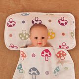 儿童六层蘑菇枕巾 6层纯棉纱布婴儿枕巾 吸汗透气 宝宝枕头 枕套