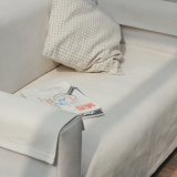 日式北欧宜家特厚棉麻纯色良品色织提花立体沙发布艺现代椅垫