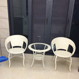 C2V户外家具藤椅阳台休闲桌椅组合庭院桌椅件套洽谈餐桌椅伞
