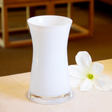 创意欧式白色玻璃花瓶摆件 客厅简约中号餐桌面插花器 家居装饰品
