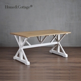 HC 北欧橡木1.4m餐桌4-6人位全实木英伦法式个性设计写字台长方桌