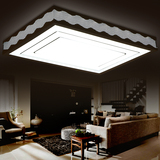 LED镂空吸顶灯黑白长方形卧室灯暖光客厅灯单色餐厅灯无极调光灯