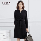 小资太太 春秋装新款韩版黑色女士风衣中长款 休闲女式外套W3385