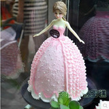 全国北京深圳蛋糕定制卡通儿童创意公主芭比娃娃生日蛋糕同城配送