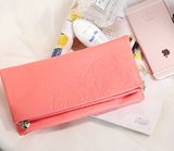 2015专柜正品优雅橘粉色玫瑰花两折手拿包洗漱包化妆包