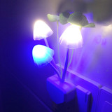 光控LED彩色插电感应开关小夜灯床头蘑菇创意灯自动卧室婴儿喂奶
