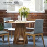 北欧个性原木家具 实木圆桌咖啡桌客厅洽谈桌 设计师创意圆形餐桌