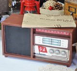 复古怀旧收录音机模型欧式铁皮工艺品摆件创意客厅装饰品拍照道具