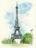 法国巴黎埃菲尔铁塔挂画壁画无框画装饰画4030尺寸两幅九折包邮