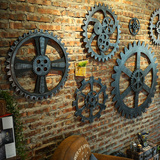 工业风酒吧咖啡厅墙面仿铁艺立体齿轮零件挂饰木质挂画装饰画壁饰