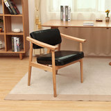 北欧实木扶手椅电脑椅单人书桌椅家用休闲咖啡椅简约靠背餐桌椅子