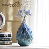 可立特 蓝色泪滴状陶瓷花瓶