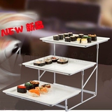 三层不锈钢食品展示架糕点寿司盘自助餐架水果架蔬果点心托盘欧式