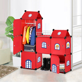 圣若瑞斯组合式简易儿童衣柜折叠宜家收纳柜DIY组装玩具储物柜
