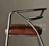 厂价直销铁艺餐椅高档沙发椅美式休闲椅咖啡桌椅做旧吧椅皮座椅