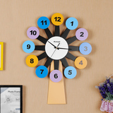 风车个性挂表静音创意挂钟儿童房客厅现代墙上装饰时钟时尚艺术钟