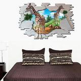 室地板沙发床头背景墙壁装饰贴纸卡通动物创意3D立体墙贴画客厅卧