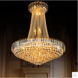金色豪华水晶大吊灯客厅餐厅长吊灯酒店大堂大厅LED水晶灯1.2米