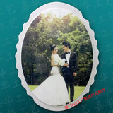 30寸大韩水晶欧式婚纱照相片放大挂墙相框花边椭圆双层烤瓷定制作