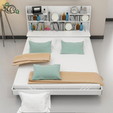蜗爱 板式储物床简约现代高箱多功能液压排骨架双人床1.5米可定制