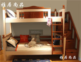 地中海家具子母床美式双层床提柜1.2高低儿童床上下床环保床定做