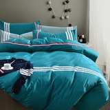 简约纯色全棉四件套纯棉欧美风被套床单1.5m1.8m2.0m双人床上用品