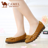 camel骆驼女鞋 坡跟女鞋低帮舒适镂空女鞋真皮舒适休闲女单鞋透气