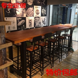 美式吧台桌椅复古铁艺实木餐桌 星巴克奶茶店酒吧咖啡厅桌椅组合