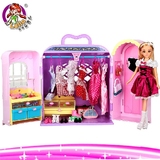 芭比娃娃女孩玩具梦幻衣柜衣橱过家家玩具手提套礼盒换装娃娃配件